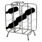 Portabottiglie Grigio Scuro con Maniglia Sfumatura Colore Struttura Scuro, 9 Bottiglie - Safed