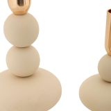 Portacandela Bianco Crema oro set da 2 Colore Struttura oro, Sfumatura Colore Struttura Crema - Aldan