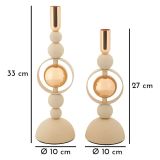 Portacandela Bianco Crema oro set da 2 Colore Struttura oro, Sfumatura Colore Struttura Crema - Fari