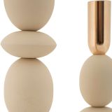 Portacandela Bianco Crema oro set da 2 Colore Struttura oro, Sfumatura Colore Struttura Crema - Tiksi