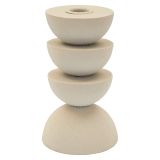 Portacandela Bianco Crema Sfumatura Colore Struttura Crema, - Farekani