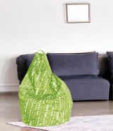 Pouf Aariel, Poltrona multiuso, Poltroncina sacco, Pouf poggiapiedi, Made in Italy, 80x80 h120 cm, Verde e Bianco