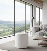 Pouf Abate, Poltrona multiuso, Poltroncina sacco, Pouf poggiapiedi, Made in Italy, 40x40 h42 cm, Bianco