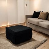 Pouf Abbis, Poltrona multiuso, Poltroncina sacco, Pouf letto, Made in Italy, 78x78 h45 cm, Nero