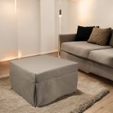 Pouf Abbis, Poltrona multiuso, Poltroncina sacco, Pouf letto, Made in Italy, 78x78 h45 cm, Tortora