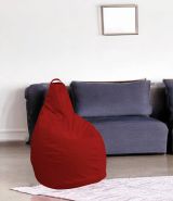 Pouf Abdog, Poltrona multiuso, Poltroncina sacco, Pouf poggiapiedi, Made in Italy, 90x90 h120 cm, Rosso