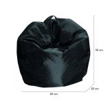 Pouf Abe, Poltrona multiuso, Poltroncina sacco, Pouf poggiapiedi, Made in Italy, 65x65 h50 cm, Nero