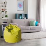 Pouf Abisso, Poltrona multiuso, Poltroncina sacco, Pouf poggiapiedi, Made in Italy, 70x70 h110 cm, Giallo