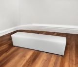 Pouf Abra, Poltrona multiuso, Poltroncina sacco, Pouf poggiapiedi, Made in Italy, 180x40 h42 cm, Bianco