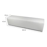 Pouf Abra, Poltrona multiuso, Poltroncina sacco, Pouf poggiapiedi, Made in Italy, 180x40 h42 cm, Bianco