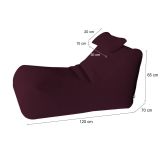 Pouf Abuli, Poltrona multiuso, Poltroncina sacco, Pouf poggiapiedi, Made in Italy, 70x120 h65 cm, Bordeaux