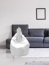 Pouf Acchille, Poltrona multiuso, Poltroncina sacco, Pouf poggiapiedi, Made in Italy, 80x80 h120 cm, Bianco