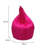 Pouf Acchille, Poltrona multiuso, Poltroncina sacco, Pouf poggiapiedi, Made in Italy, 80x80 h120 cm, Fucsia