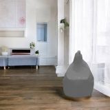 Pouf Acchille, Poltrona multiuso, Poltroncina sacco, Pouf poggiapiedi, Made in Italy, 80x80 h120 cm, Grigio