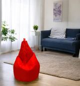 Pouf Acchille, Poltrona multiuso, Poltroncina sacco, Pouf poggiapiedi, Made in Italy, 80x80 h120 cm, Rosso