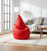 Pouf Acchille, Poltrona multiuso, Poltroncina sacco, Pouf poggiapiedi, Made in Italy, 80x80 h120 cm, Rosso