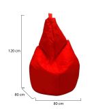 Pouf Acchille, Poltrona multiuso, Poltroncina sacco, Pouf poggiapiedi, Made in Italy, 80x80 h120 cm, Rosso