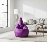 Pouf Acchille, Poltrona multiuso, Poltroncina sacco, Pouf poggiapiedi, Made in Italy, 80x80 h120 cm, Viola