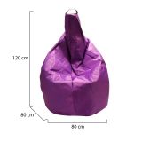 Pouf Acchille, Poltrona multiuso, Poltroncina sacco, Pouf poggiapiedi, Made in Italy, 80x80 h120 cm, Viola