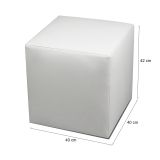 Pouf Acerbo, Poltrona multiuso, Poltroncina sacco, Pouf poggiapiedi, Made in Italy, 40x40 h42 cm, Bianco