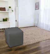 Pouf Acerbo, Poltrona multiuso, Poltroncina sacco, Pouf poggiapiedi, Made in Italy, 40x40 h42 cm, Grigio scuro