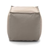 Pouf Annalaura, Pouf multifunzione, 100% Made in Italy, Poltroncina relax in tessuto imbottito, Cm 45x45h45, Beige