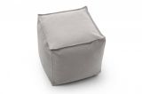 Pouf Annalaura, Pouf multifunzione, 100% Made in Italy, Poltroncina relax in tessuto imbottito, Cm 45x45h45, Bianco