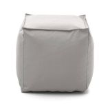 Pouf Annalaura, Pouf multifunzione, 100% Made in Italy, Poltroncina relax in tessuto imbottito, Cm 45x45h45, Bianco