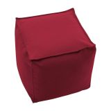 Pouf Annalaura, Pouf multifunzione, 100% Made in Italy, Poltroncina relax in tessuto imbottito, Cm 45x45h45, Rosso