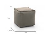 Pouf Annalaura, Pouf multifunzione, 100% Made in Italy, Poltroncina relax in tessuto imbottito, Cm 45x45h45, Tortora