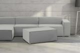 Pouf Antonella, Pouf da salotto, 100% Made in Italy, Poltroncina relax in tessuto imbottito, Cm 100x70h43, Grigio