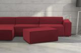 Pouf Antonella, Pouf da salotto, 100% Made in Italy, Poltroncina relax in tessuto imbottito, Cm 100x70h43, Rosso