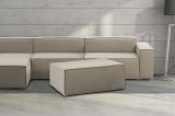 Pouf Antonella, Pouf da salotto, 100% Made in Italy, Poltroncina relax in tessuto imbottito, Cm 100x70h43, Tortora