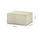 Pouf Barbara, Pouf da salotto, 100% Made in Italy, Poltroncina relax in tessuto imbottito, Cm 80x70h43, Beige