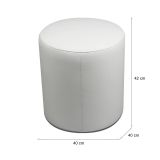 Pouf cilindrico bianco 40x40x42h cm - Lisboa