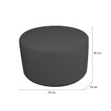 Pouf cilindrico grigio scuro 79x79x42h cm - Anacapri