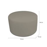 Pouf cilindrico tortora 79x79x42h cm - Anacapri