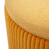Pouf Contenitore Arancione Beige set da 2 Forma Rotondo 38x38x38h cm, Colore Struttura Beige - Fianar