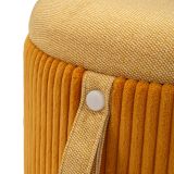 Pouf Contenitore Arancione Beige set da 2 Forma Rotondo 38x38x38h cm, Colore Struttura Beige - Fianar