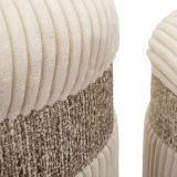 Pouf Contenitore Beige set da 3 Forma Rotondo 41x41x50h cm, Materiale Struttura in Tessuto - Ghanzi
