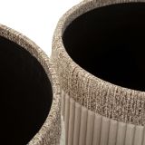 Pouf Contenitore Beige set da 3 Forma Rotondo 41x41x50h cm, Materiale Struttura in Tessuto - Ghanzi