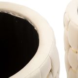 Pouf Contenitore Bianco Crema oro set da 2 Forma Rotondo 37x37x42h cm, Colore Struttura oro - Kasane