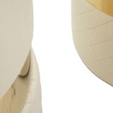 Pouf Contenitore Bianco Crema oro set da 2 Forma Rotondo 37x37x42h cm, Colore Struttura oro - Maun