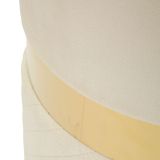 Pouf Contenitore Bianco Crema oro set da 2 Forma Rotondo 37x37x42h cm, Colore Struttura oro - Maun