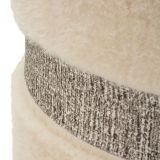 Pouf Contenitore Bianco Crema set da 2 Forma Rotondo 40x40x47h cm, Materiale Struttura in Tessuto - Luder