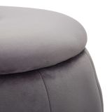 Pouf Contenitore Grigio Argento Forma Rotondo Colore Struttura Argento 43x43x43h cm, Materiale Struttura in Tessuto - Trevel