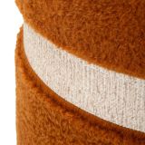 Pouf Contenitore Marrone Terracotta Beige set da 2 Forma Rotondo 40x40x47h cm, Colore Struttura Beige - Luder