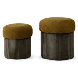 Pouf Contenitore Marrone Terracotta Marrone set da 2 Forma Rotondo 42x42x44h cm, Colore Struttura Marrone - Outjo