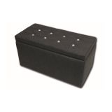 Pouf contenitore porta oggetti in ecopelle 90x45x45h cm grigio - Felicita
