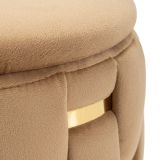 Pouf Contenitore Rosa oro set da 2 Forma Rotondo 37x37x42h cm, Colore Struttura oro - Kasane